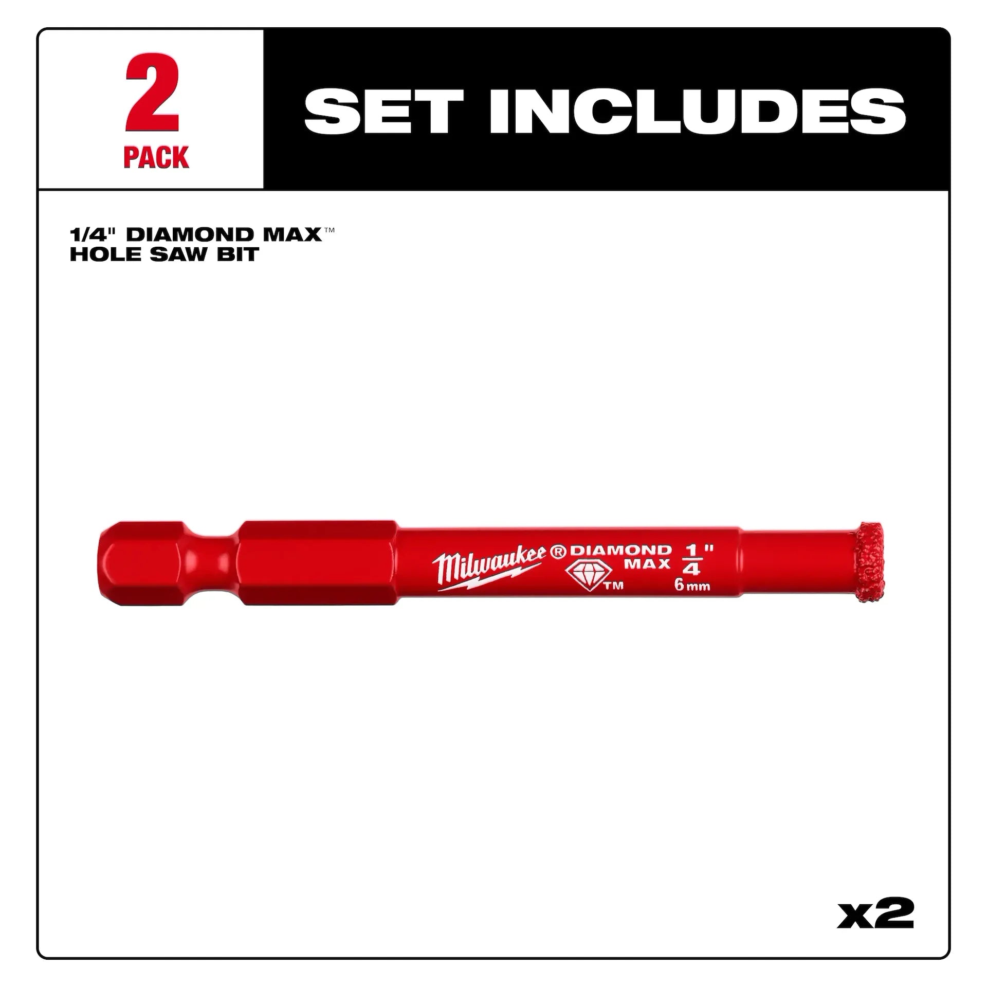 Milwaukee 49-56-0501 -1/4" DIAMOND MAX™ Hole Saw Bits - (2 Pk)