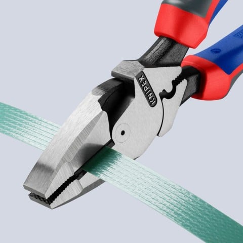 KNIPEX 09 12 240 - 9 1/2" High Leverage Lineman's Pliers New England with Fish Tape Puller & Crimper