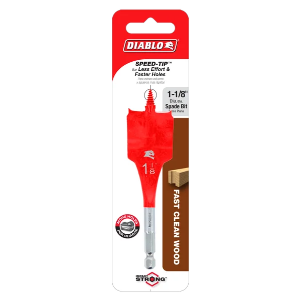 Diablo DSP1070 - 1-1/8" x 4" Spade Bit for Wood