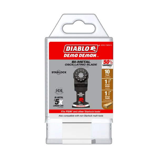 Diablo DOS175BW10 - 1-3/4" Demo Demon™ Starlock Bi-Metal Oscillating Blades for Nail-Embedded Wood (10-pk)