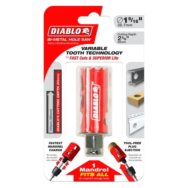 Diablo DHS1563 - 1-9/16" Bi-Metal Hole Saw