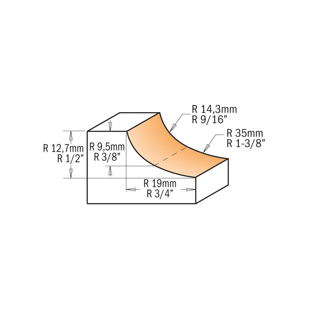 CMT 837.850.11 - 1/2" Shank Cove Router Bit