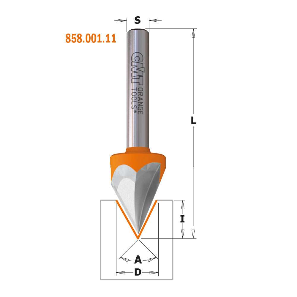 CMT 858.001.11 - 1/4" Shank Laser Point Bit