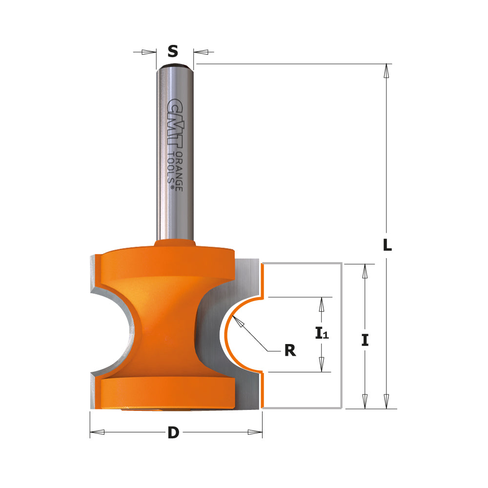 CMT 854.004.11 - Bead & Bull Nose Router Bit