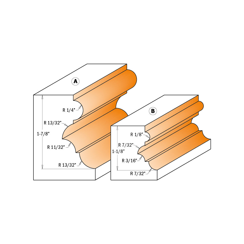 CMT 856.802.11 - 1/2" Shank Multiprofile Router BIt