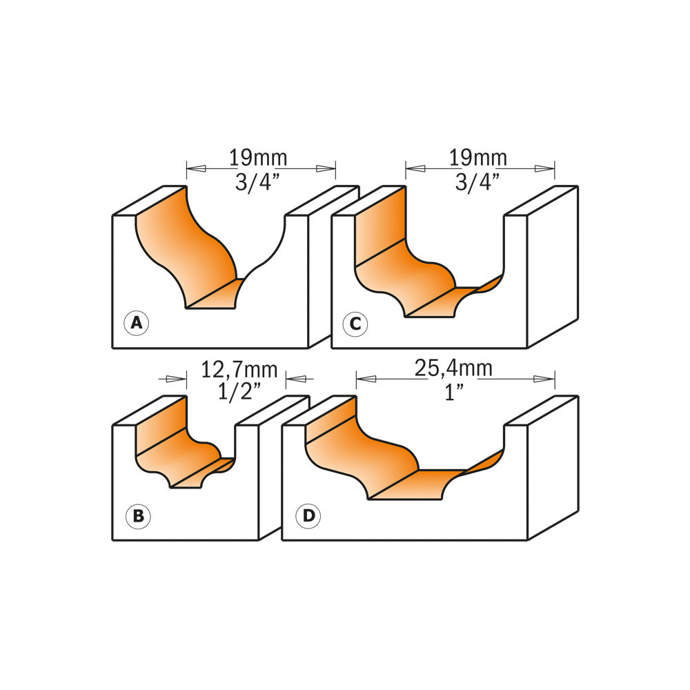 CMT 865.501.11 - 1/2" Shank Decorative Beading Bit