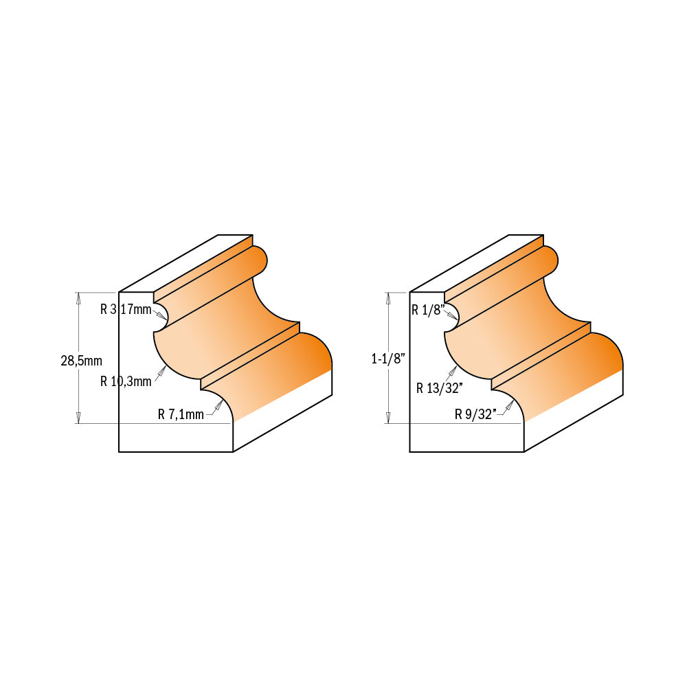 CMT 856.501.11 - 1/2" Shank Moulding Bit
