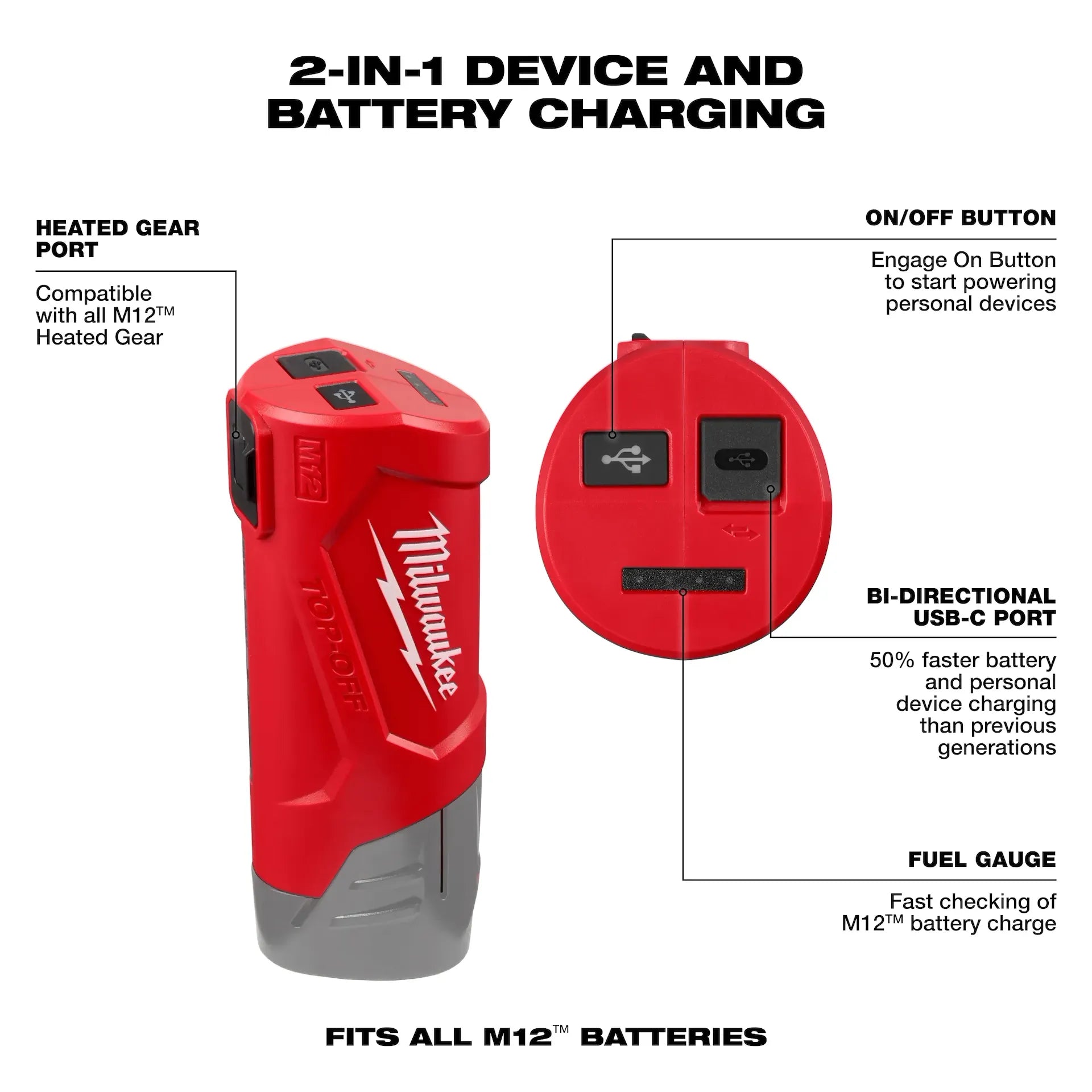 Milwaukee 48-59-1211 - M12™ TOP-OFF™ Power Supply and Charger