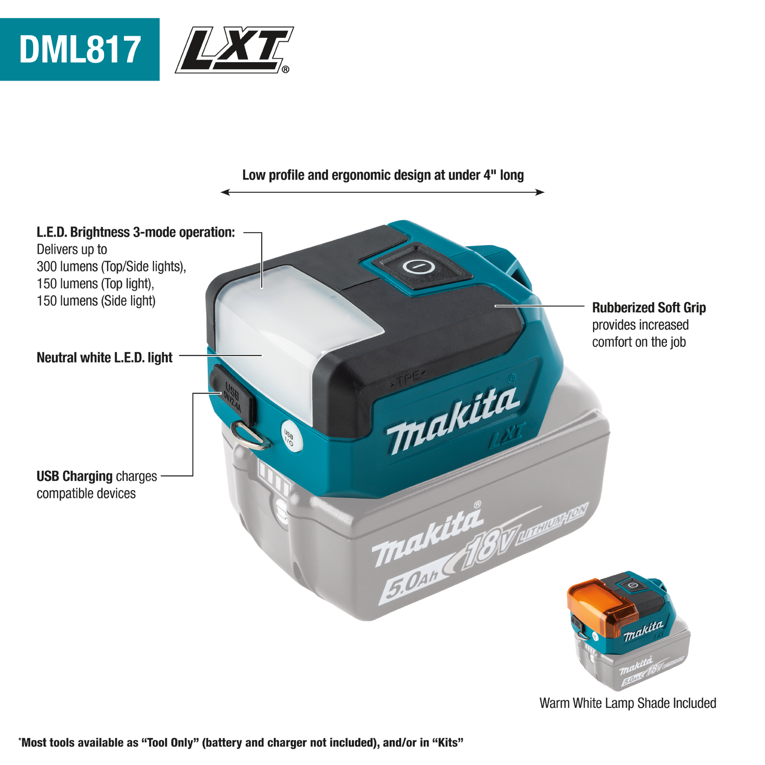 Makita DML817 - 18V LXT® Compact L.E.D. Flashlight