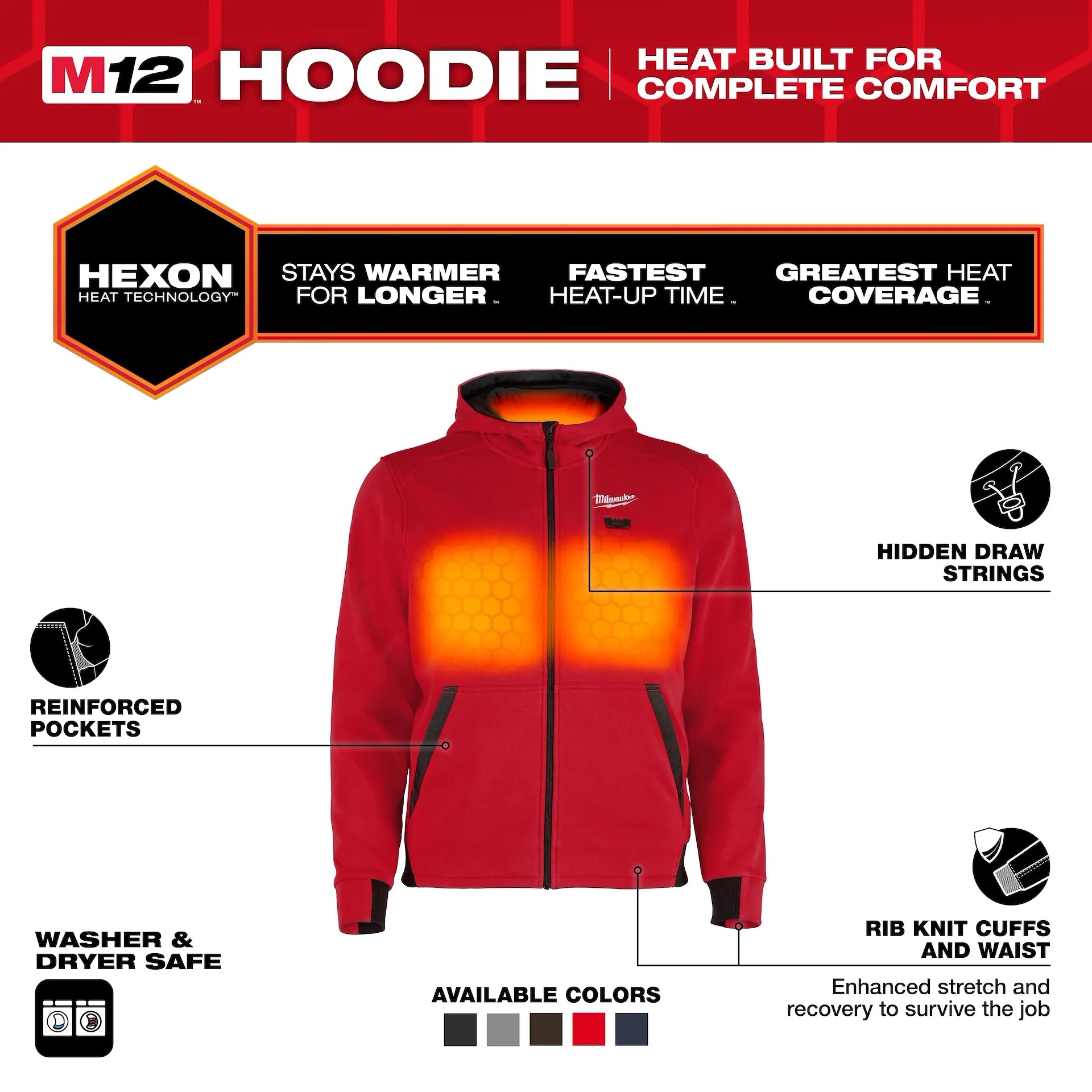 Milwaukee Men's Red Heated Jacket