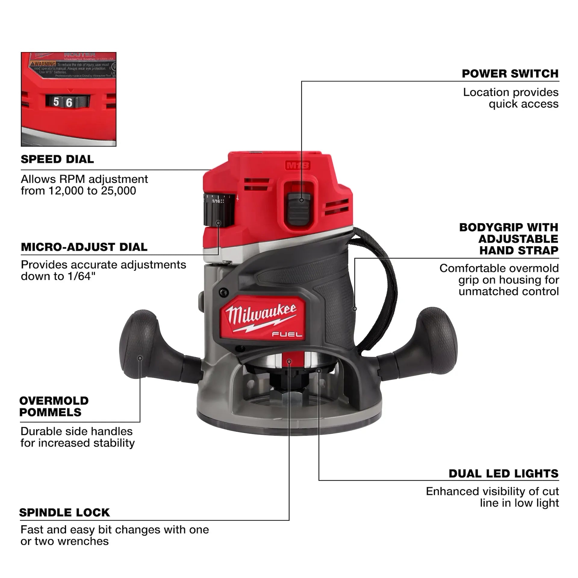 Milwaukee 2838-20 - M18 FUEL™ 1/2" Router