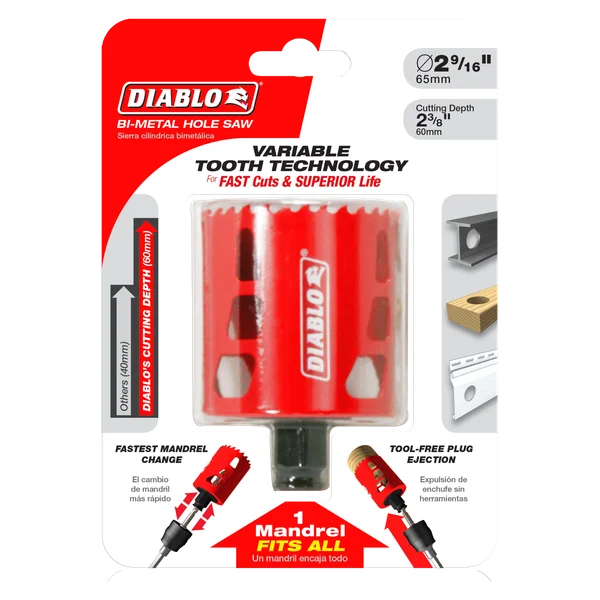 Diablo DHS2563 - 2-9/16" Bi-Metal Hole Saw