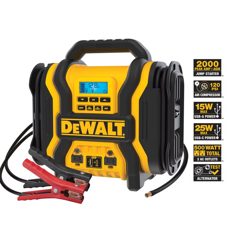 DEWALT DXAEPS14 TYPE 2 - 2000 Peak Amp Jump Starter w/Digital Compressor & Portable Power
