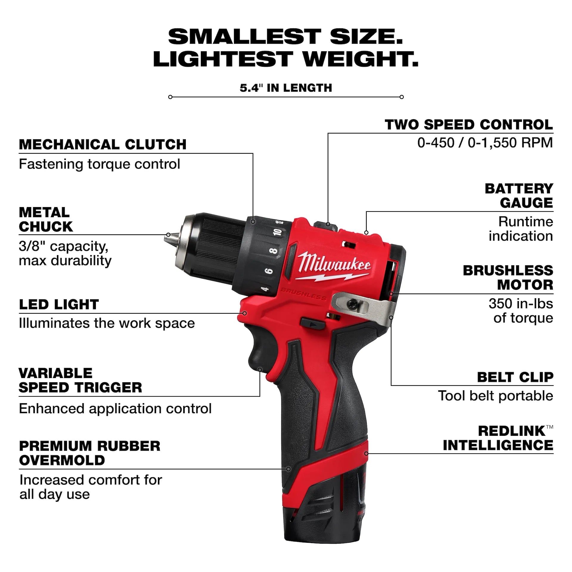 Milwaukee 3401-22 - M12™ Subcompact Brushless 3/8" Drill/Driver Kit