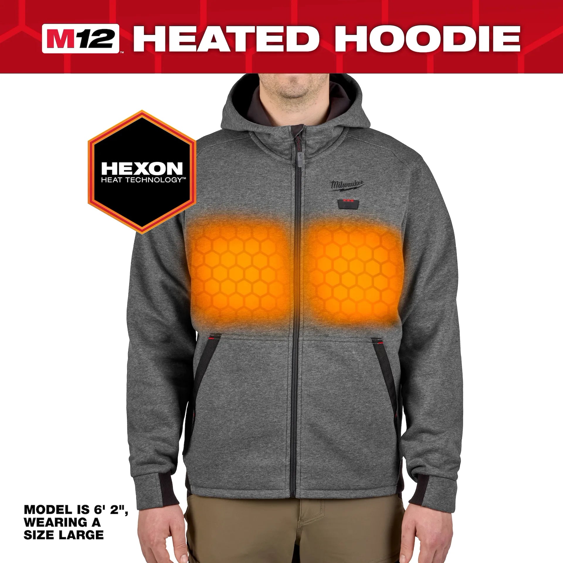 Milwaukee Men's Gray Heated Jacket