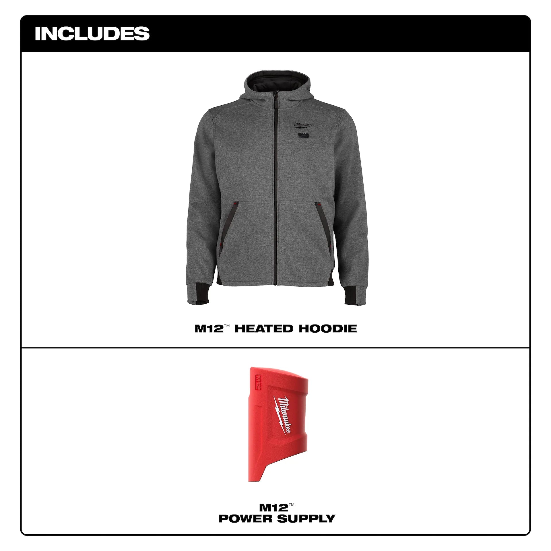 Milwaukee Men's Gray Heated Jacket