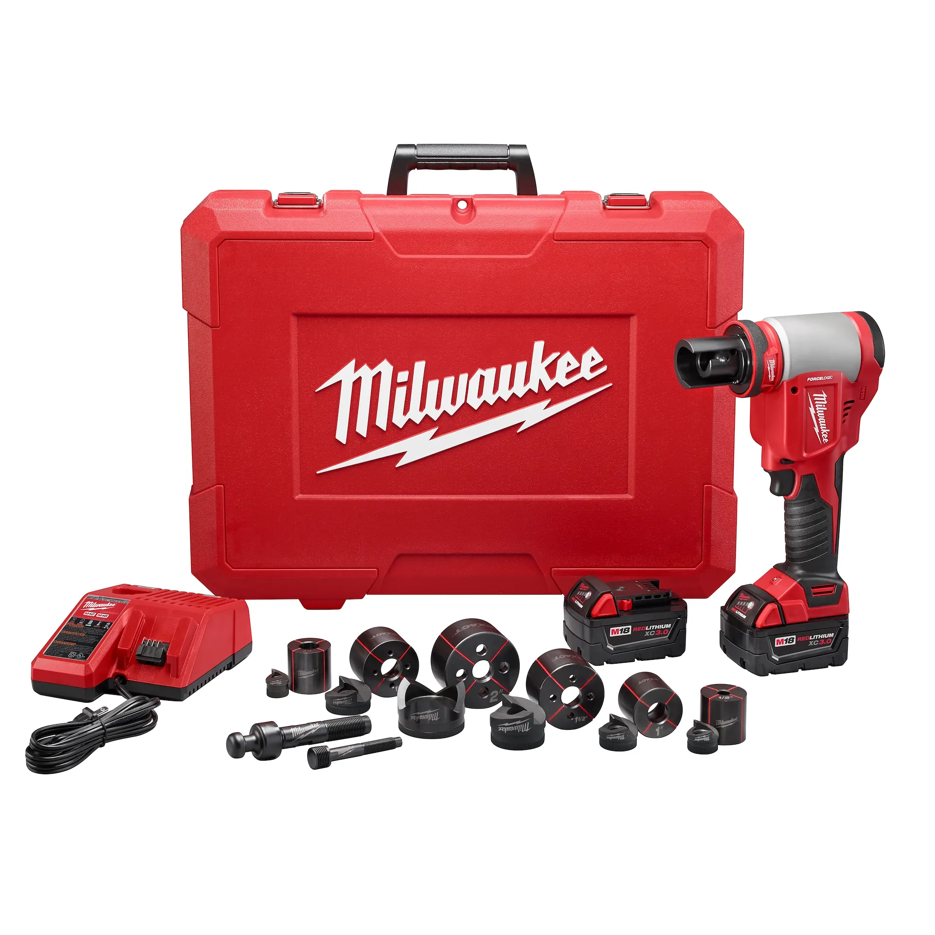 Milwaukee 2676-22 - M18™ FORCE LOGIC™ 10 Ton Knockout Tool 1/2" to 2" Kit