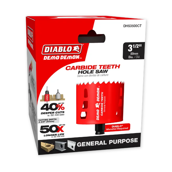 Diablo DHS3500CT - 3-1/2" Carbide Teeth Hole Saw for Wood and Metal