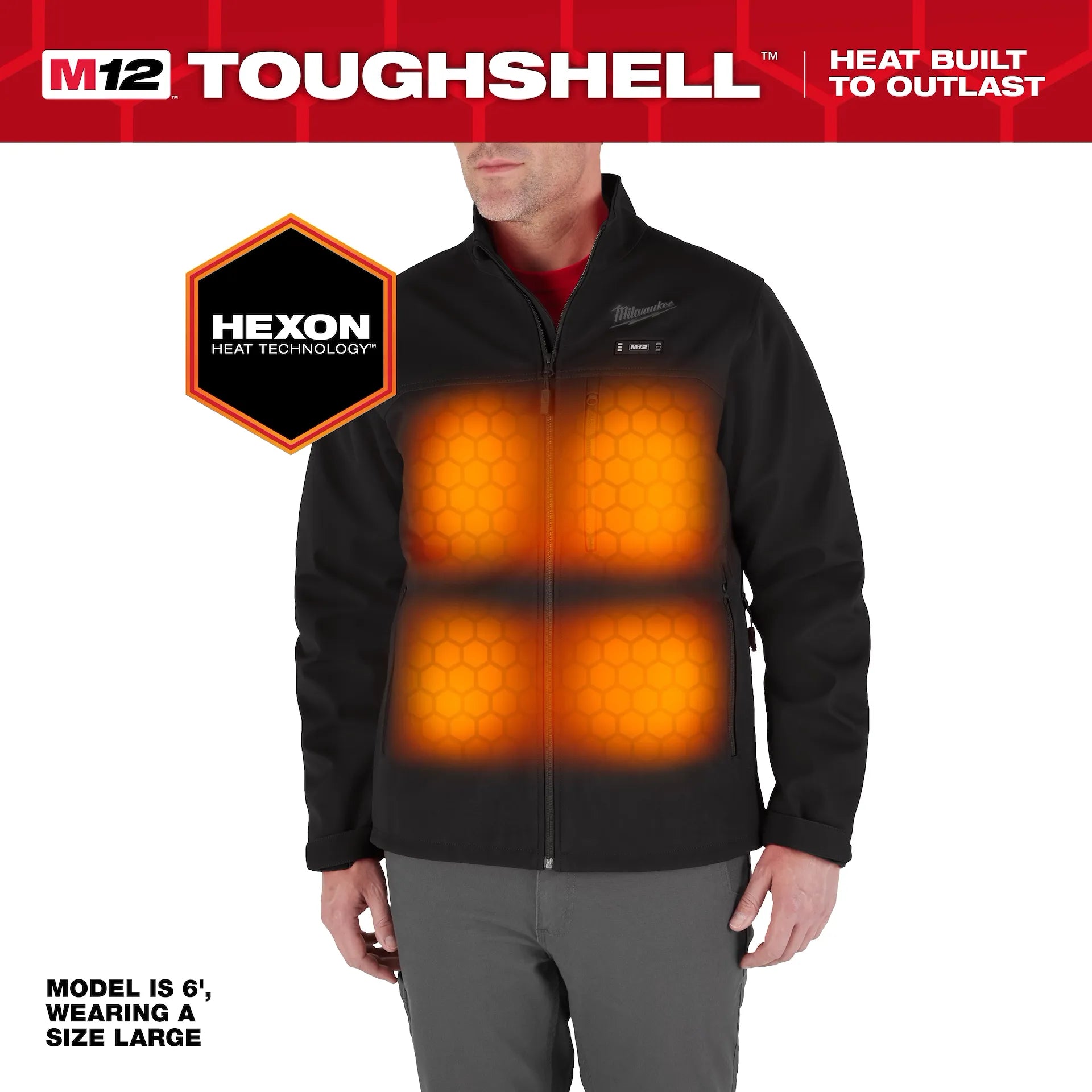 Milwaukee Men's Black TOUGHSHELL Heated Work Jacket Kit