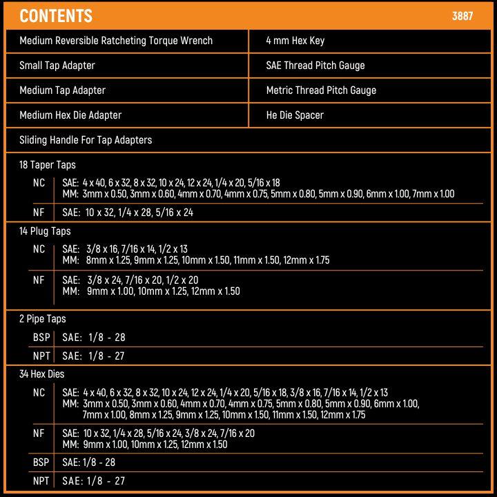Gearwrench 3887 - 77 Piece SAE/Metric Ratcheting Tap and Die Set