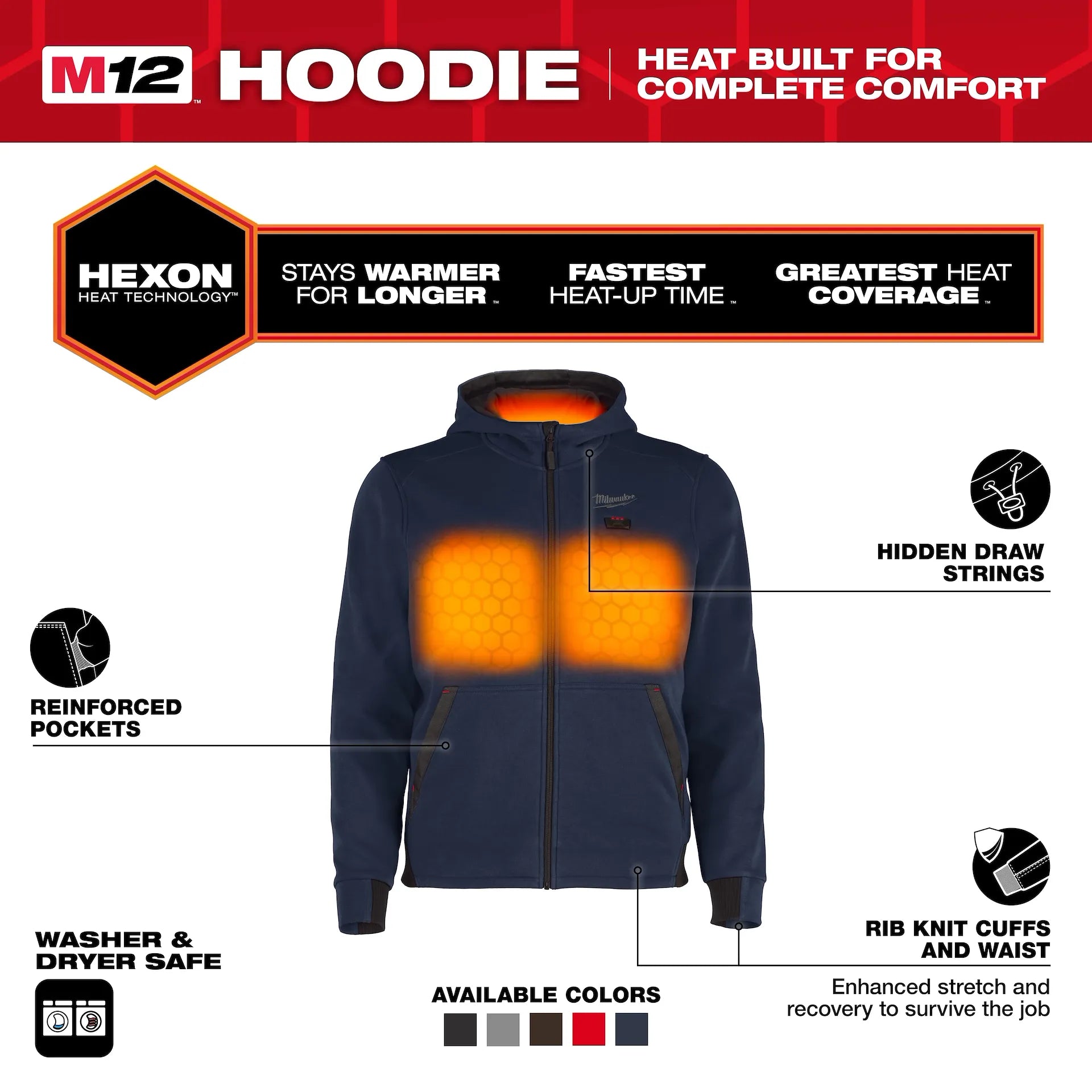 Milwaukee Men's Blue Heated Jacket