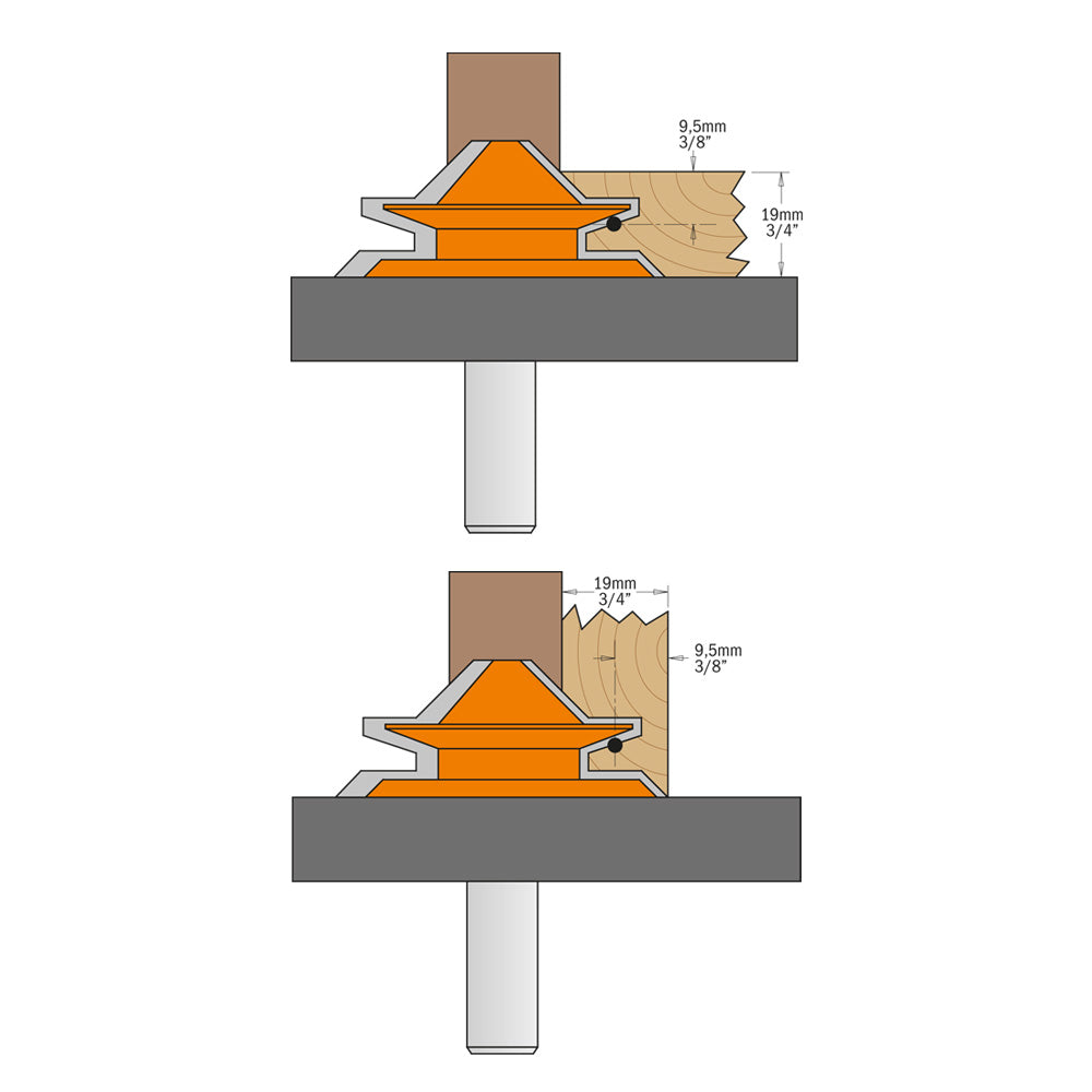 CMT 855.503.11 - 1/2" Shank Lock Miter Router Bit
