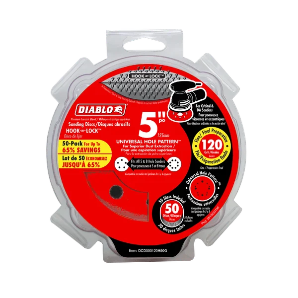 Diablo 5" 120-Grit Hook & Lock™ ROS Sanding Discs