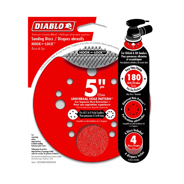 Diablo 5" 180-Grit Hook & Lock™ ROS Sanding Discs