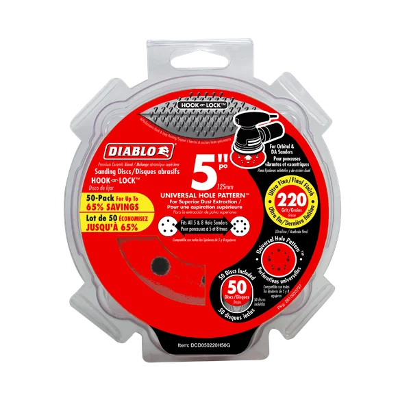 Diablo 5" 220-Grit Hook & Lock™ ROS Sanding Discs