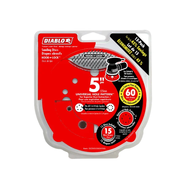 Diablo 5" 60-Grit Hook & Lock™ ROS Sanding Discs