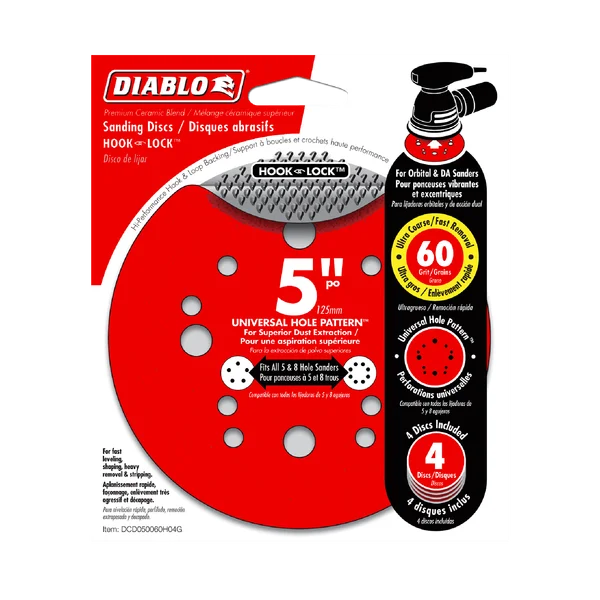 Diablo 5" 60-Grit Hook & Lock™ ROS Sanding Discs