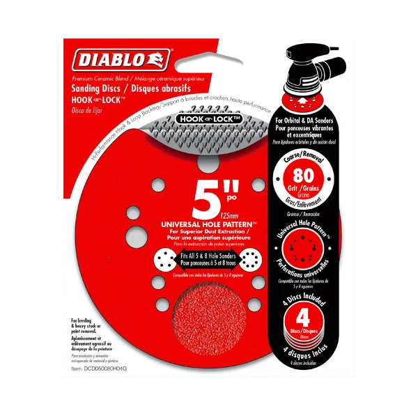 Diablo 5" 80-Grit Hook & Lock™ ROS Sanding Discs