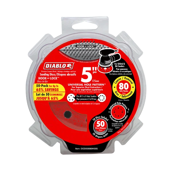 Diablo 5" 80-Grit Hook & Lock™ ROS Sanding Discs