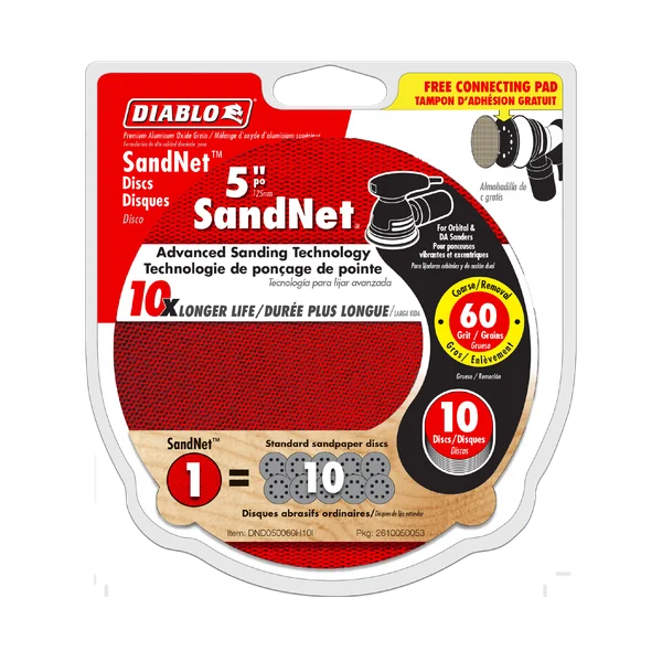 Diablo 5" Sand Demon™ 60-Grit Sanding Discs with Connection Pad