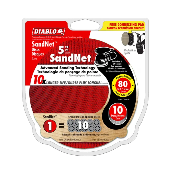 Diablo 5" Sand Demon™ 80-Grit Sanding Discs with Connection Pad