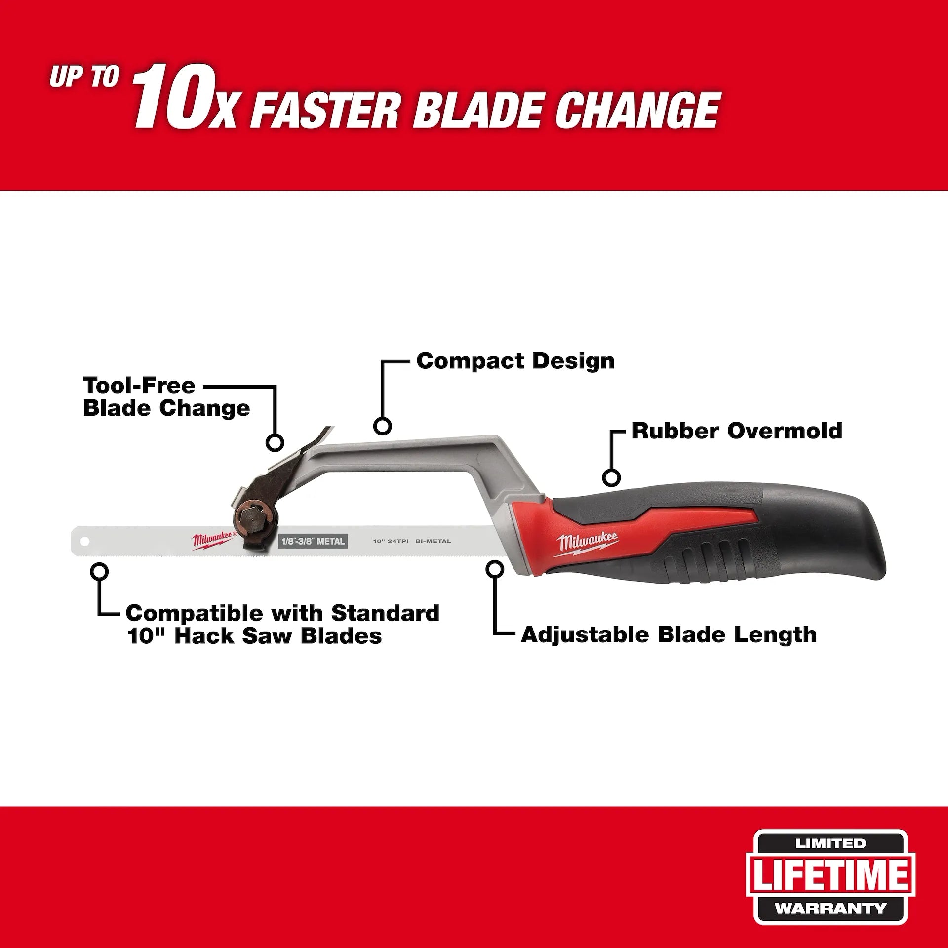 Milwaukee 48-22-0012 - Compact 10" Hack Saw