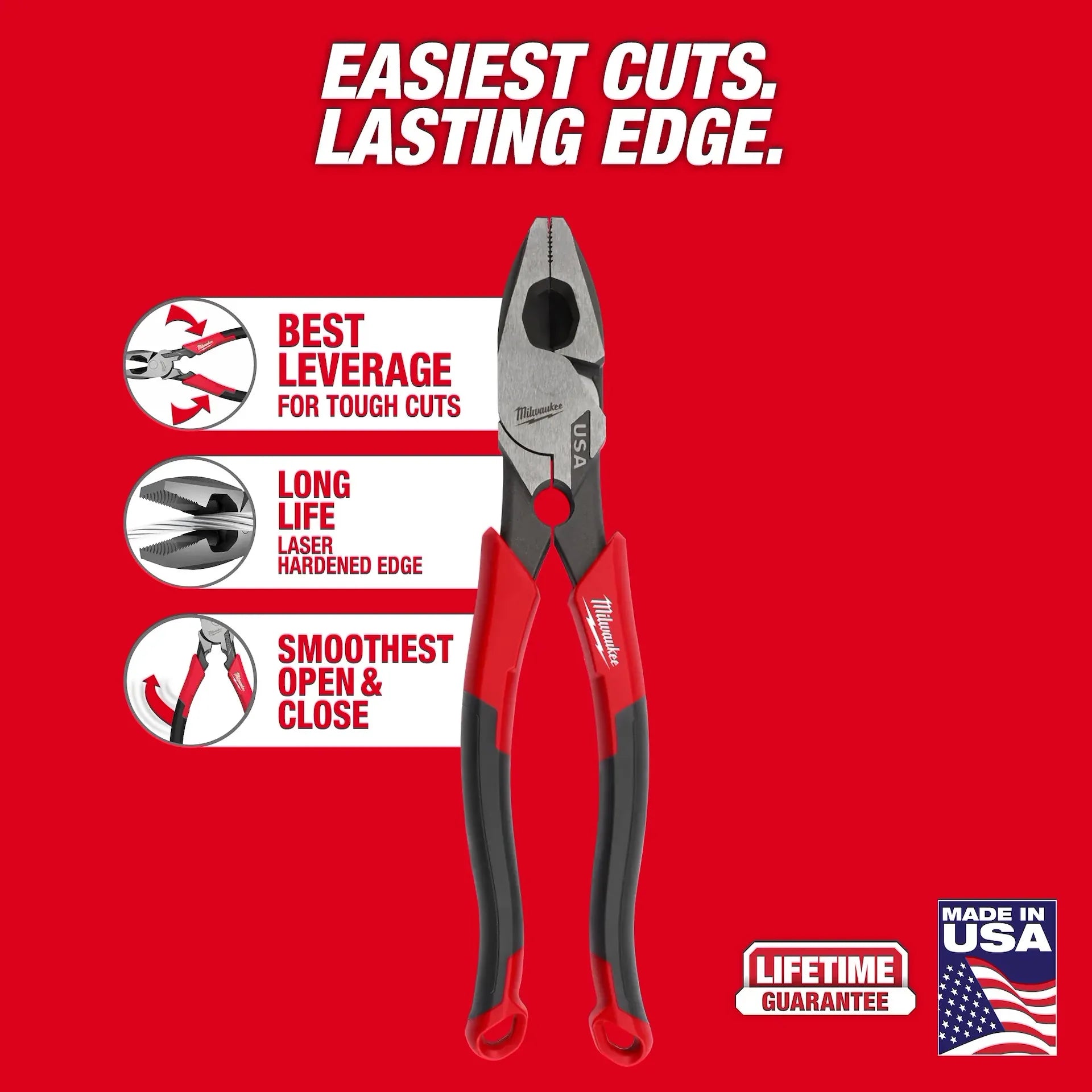 Milwaukee MT550T - 9" Lineman's Comfort Grip Pliers (USA)