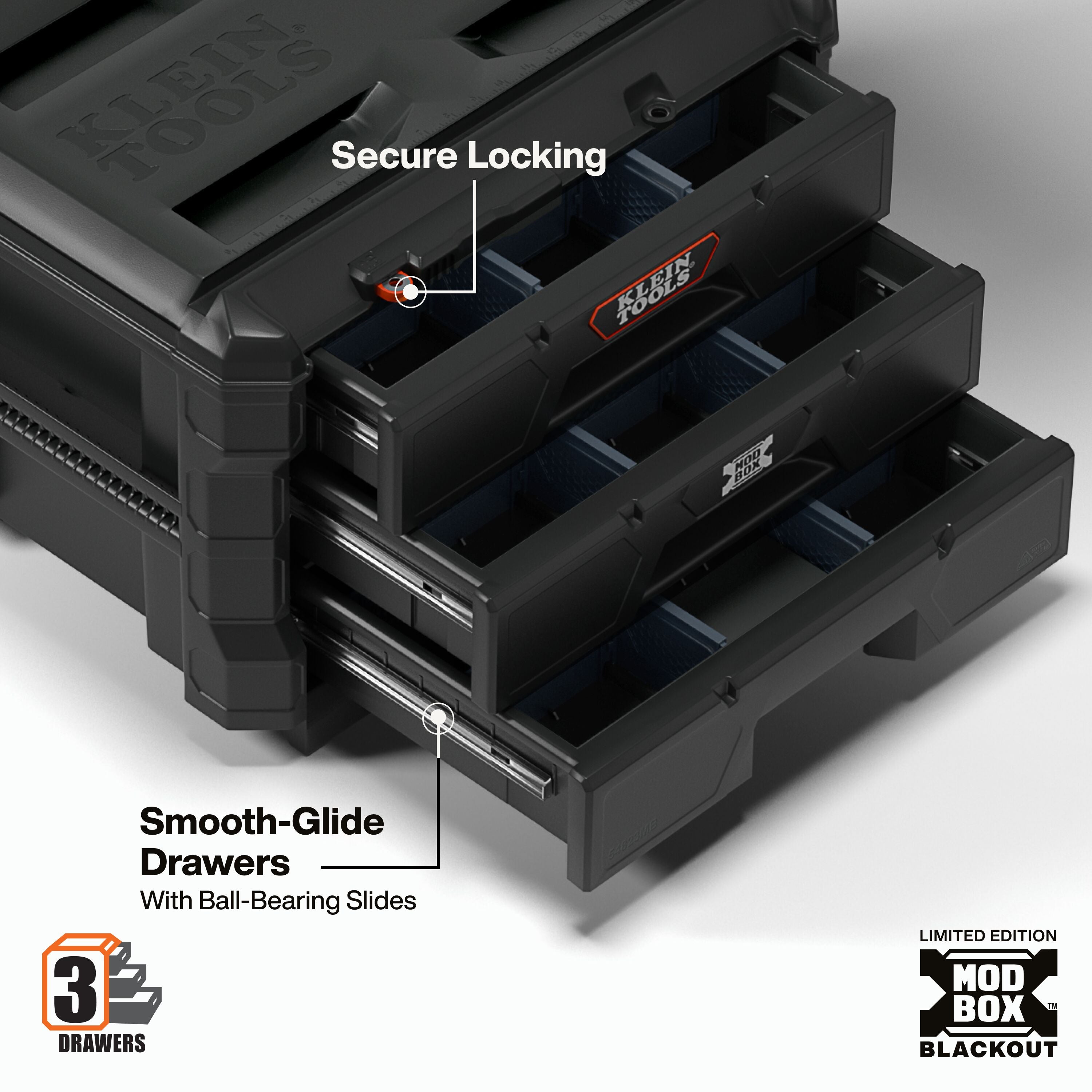 KLEIN 548BLKSTK - Limited Edition MODbox™ Blackout 3-Piece Storage Set