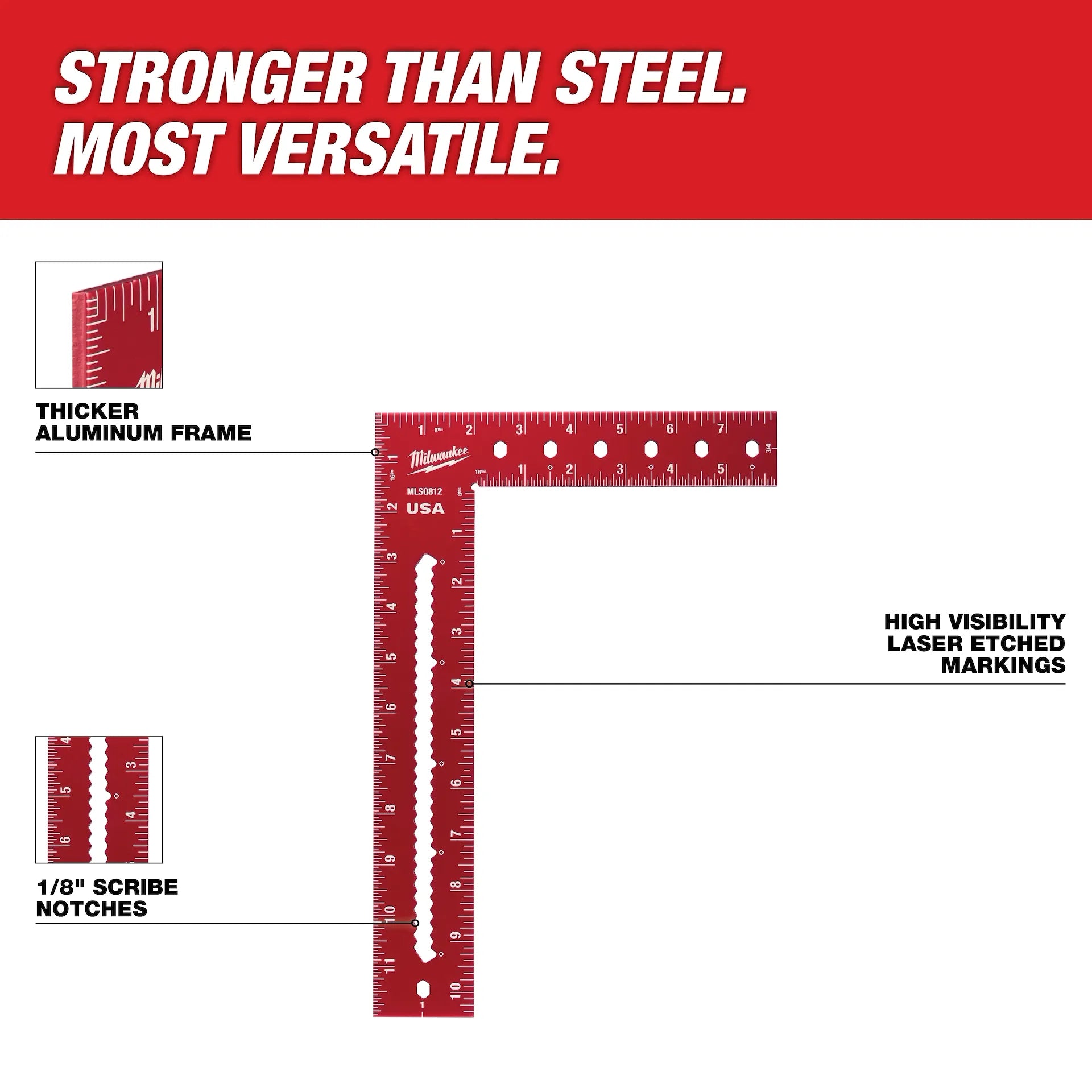 Milwaukee MLSQ812 - 8" x 12" Framing Square