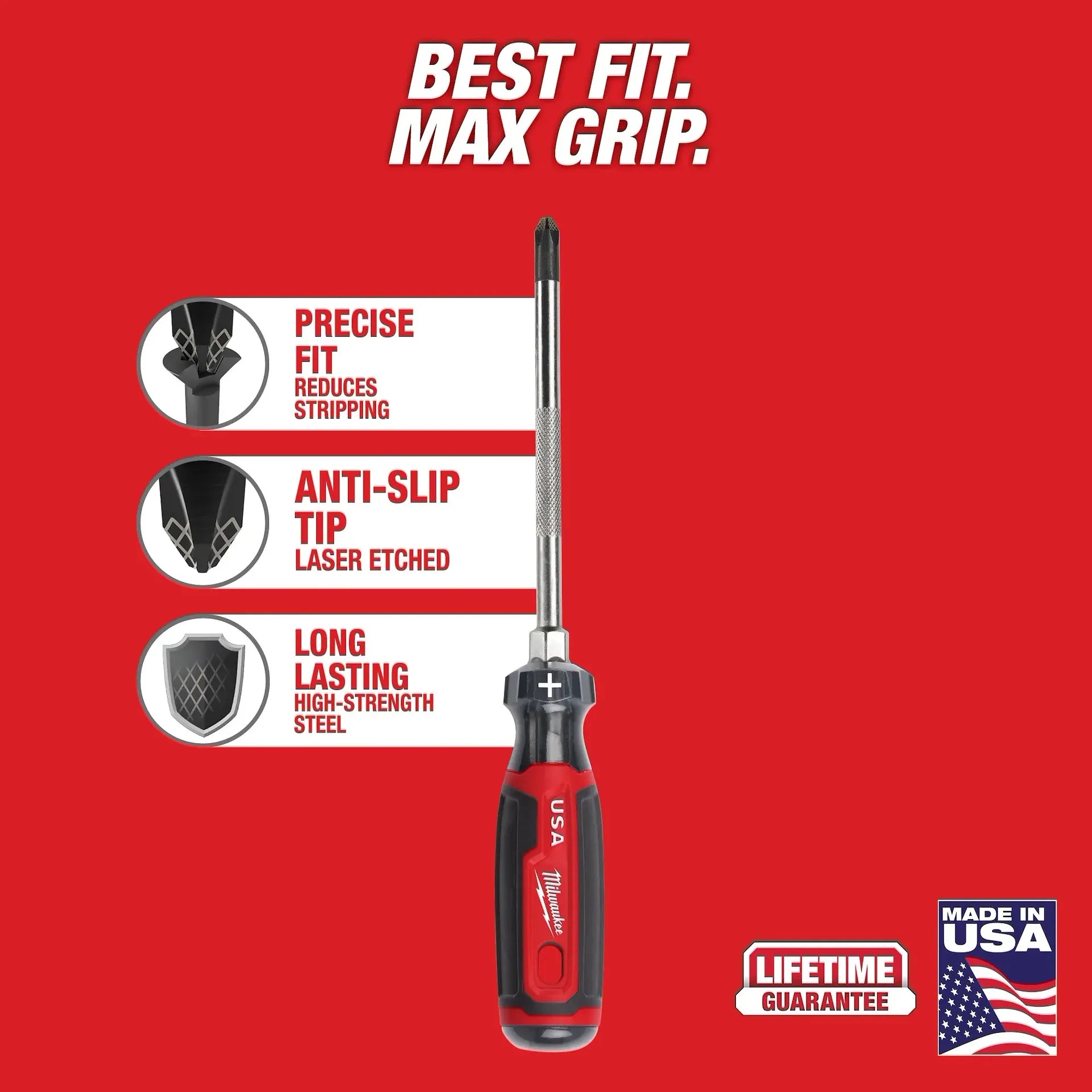 Milwaukee MT203 - #3 Phillips 6" Cushion Grip Screwdriver (USA)