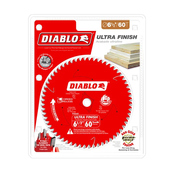 Diablo D0660A - 6-1/2" x 60-Teeth Ultra Finish Saw Blade for Wood