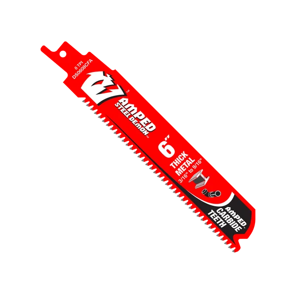 Diablo DS0608CFA3 - 6" 8TPI AMPED™ Steel Demon™ Carbide Teeth Reciprocating Saw Blades for Thick Metal (3-pk)