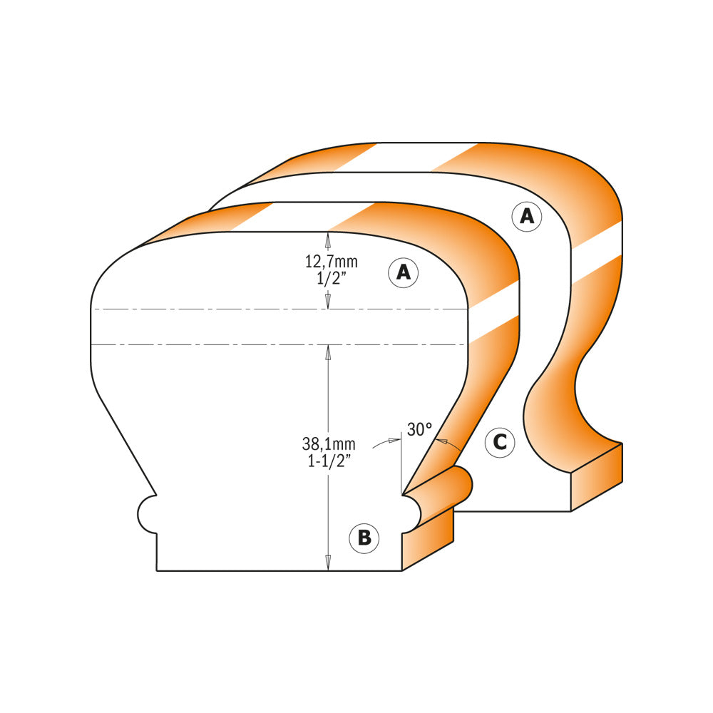 CMT 856.601.11 - 1/2" Shank Table Edge & Hand Rail Bit