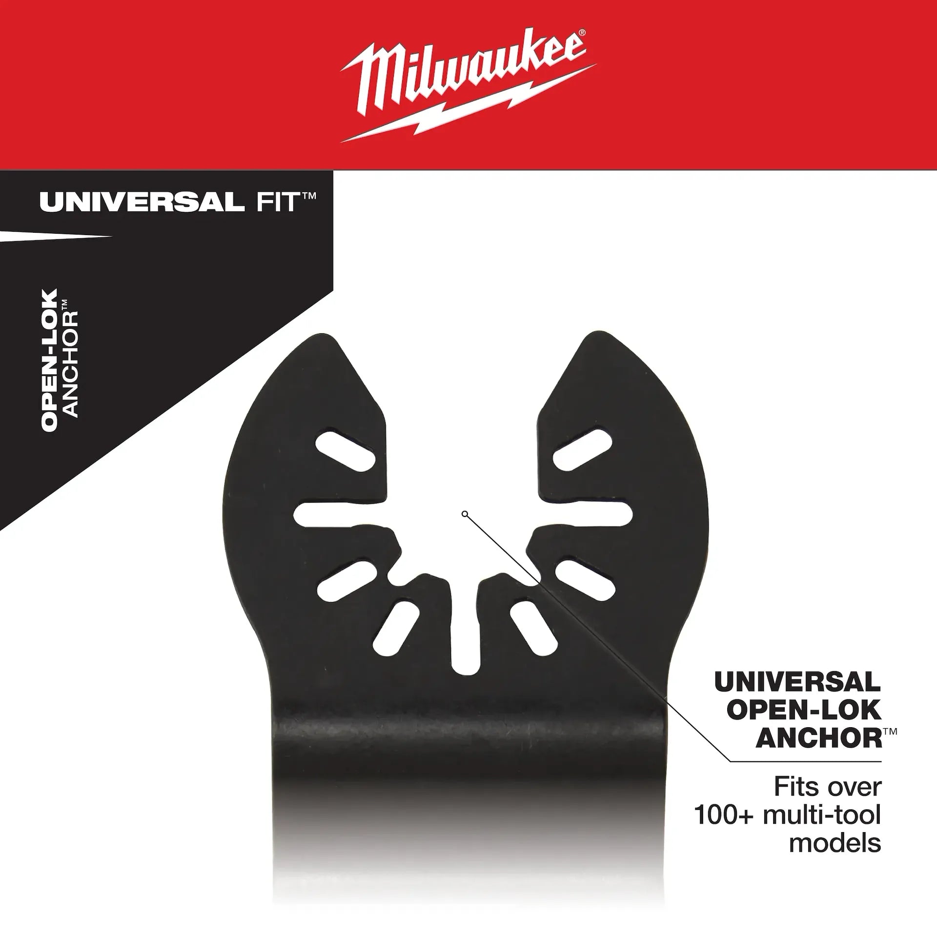 Milwaukee 49-25-1271 - 3-1/2" OPEN-LOK™ TITANIUM CHARGED™ Bi-Metal Multi-Material Universal Fit Oscillating Multi-Tool Blade