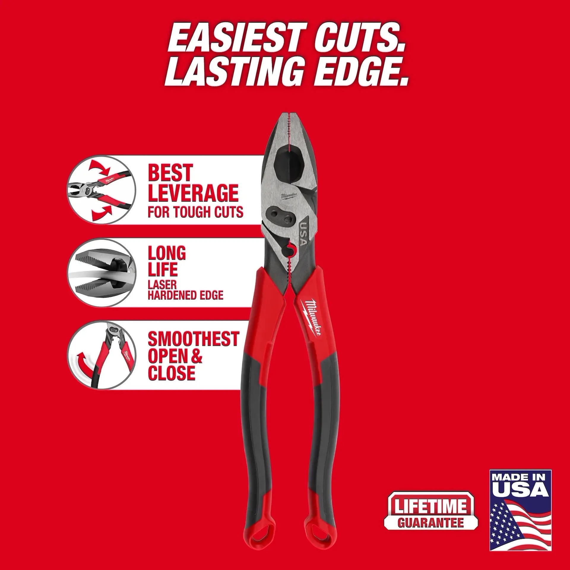 Milwaukee MT500C - 9" Lineman's Pliers w/ Crimper & Bolt Cutter (USA)