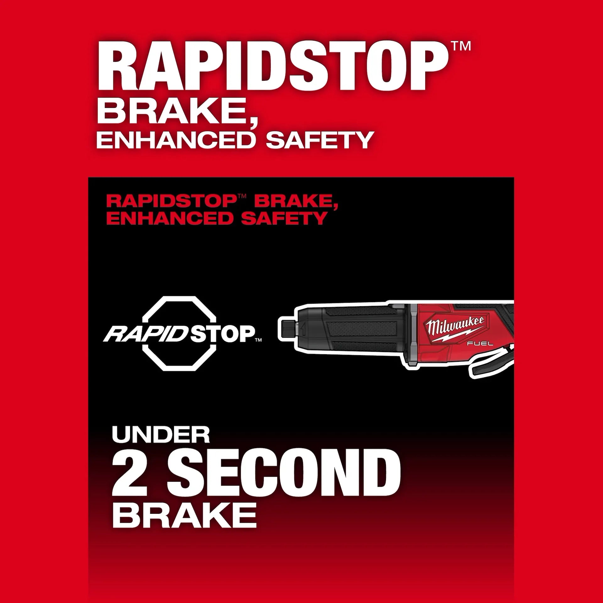 Milwaukee 2984-20 - M18 FUEL™ Variable Speed, Braking Die Grinder, Paddle Switch w/ ONE-KEY™