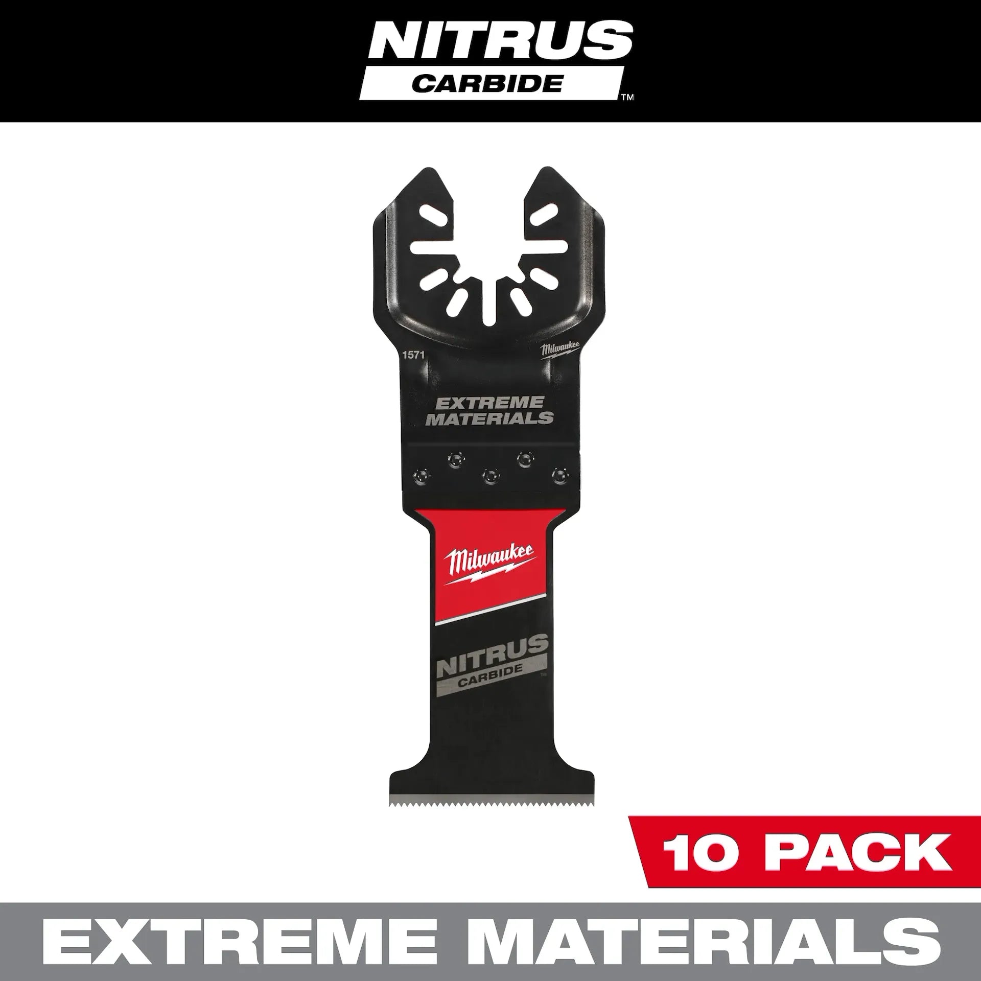 Milwaukee 49-25-1579 - 1-3/8" NITRUS™ Carbide Extreme Materials Universal Fit Oscillating Multi-Tool Blade (10 PK)