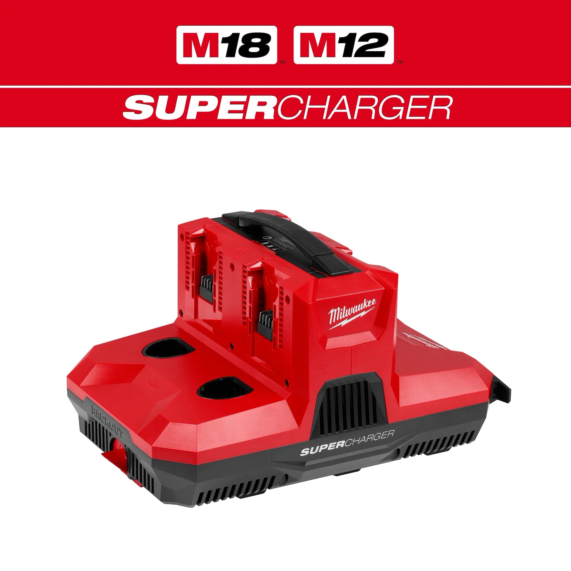Milwaukee 48-59-1818 - M18™ & M12™ Four Bay Simultaneous Super Charger w/ PACKOUT™ Compatibility