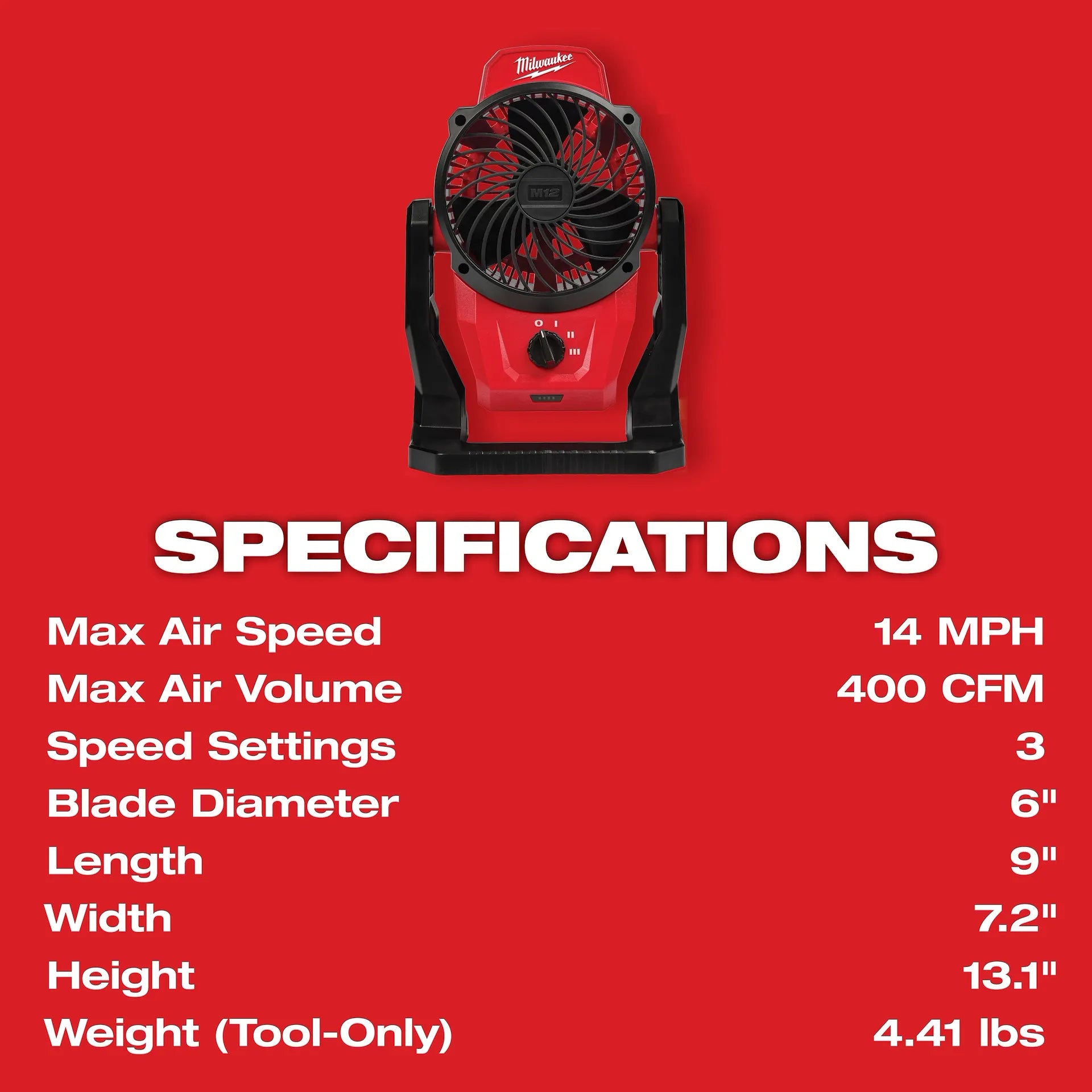 Milwaukee 0820-20 - M12™ Mounting Fan