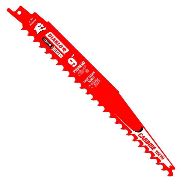 Diablo DS0903CP3 - 9" 3TPI Demo Demon™ Carbide Tipped Reciprocating Saw Blades for Pruning and Clean Wood (3-pk)